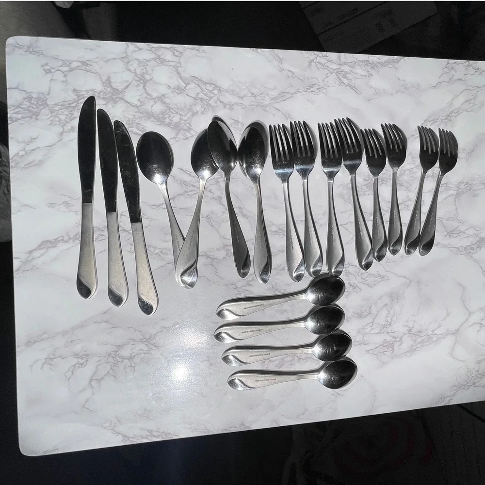 Towle Stainless Steel Flatware Teardrop Tip Mixed Set Knives Forks Spoons